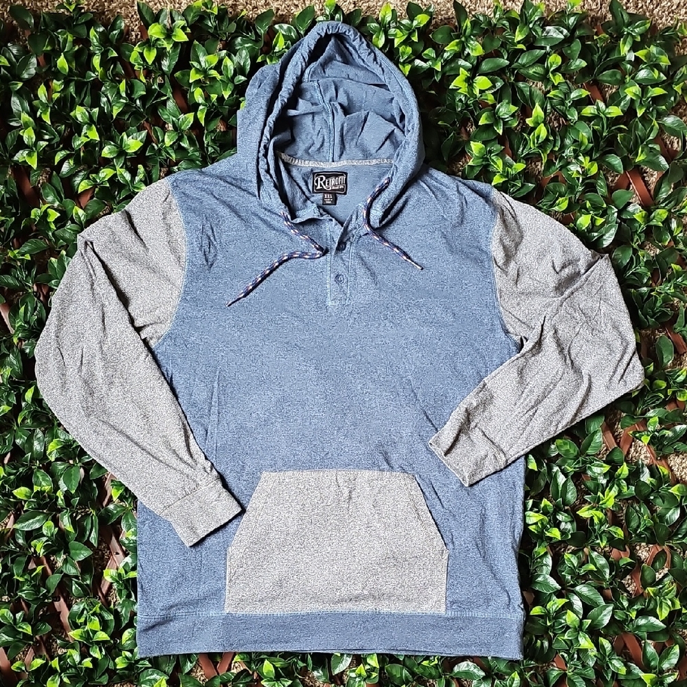Retrofit Brand Mfg Colorblock Hooded Long Sleeve T-Shirt Size XXL